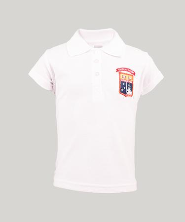 <p>Camiseta tipo polo. Sello bordado. Blanco. Pique star.</p>

<p>&nbsp;</p>

