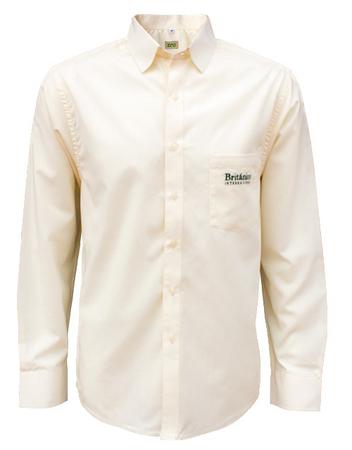 <p>Camisa manga larga. Logo bordado. Crudo. Gabardina de camisa.</p>
