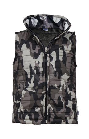 Chaleco abrigado.&nbsp; Por fuera repele al agua, por dentro afelpado.
